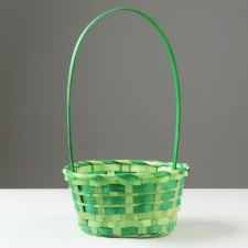 Wicker basket, 20.5 × 9.5 × 33 cm, green, bamboo