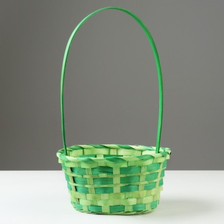 Wicker basket, 20.5 × 9.5 × 33 cm, green, bamboo