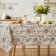 Black Flowers tablecloth 149x110cm, 100% HL, sarzha 190 g/m2