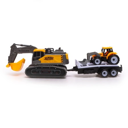 Excavator inertial "Construction", with a trailer and a tractor, mix-1