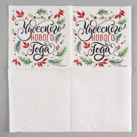Paper napkins “Wonderful New Year”, single -layer, 24 × 24 cm, New Year's set 20 pcs.-3