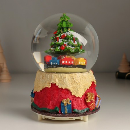 Souvenir Polystone Water Ball Light, Music, Snow Drigs "Christmas tree and Bear" 10.5x10.5x14 cm 1047343-2