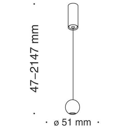 Technical P067PL-L5GF3K HARMAT, 51x51x47 mm suspension lamp, LED, 5W, 300LM, 3000K, graphite color-2