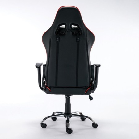 Playing armchair Brabix Hunter GM-130, two pillows, eco-leather, black/red-4