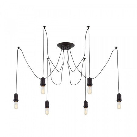 Suspended Citilux "Edison" CL451062, 6x75W, E27, Black Color-3