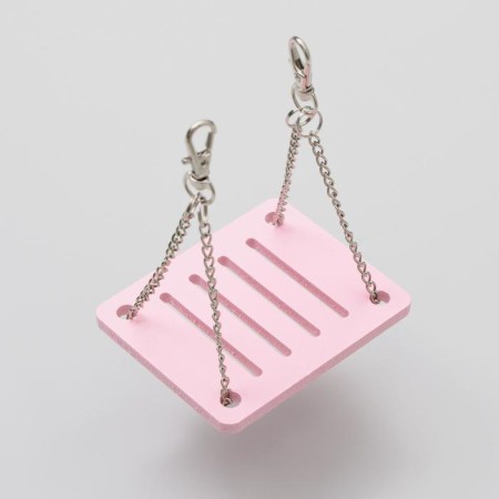 Swing for rodents on chains, 8.5 x 7 cm, foamed PVC, pink-1