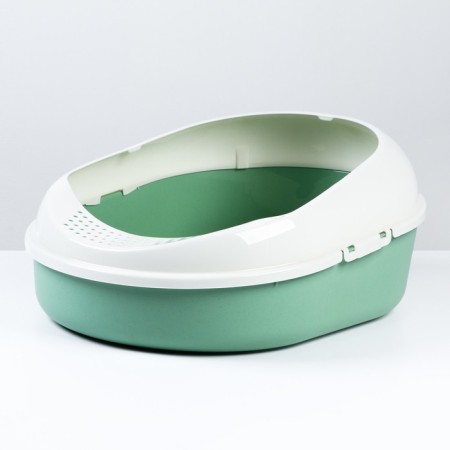 A tray for cats with an side without a Cosmo grid 51.9 x37.8 x 21.3 cm, green-1