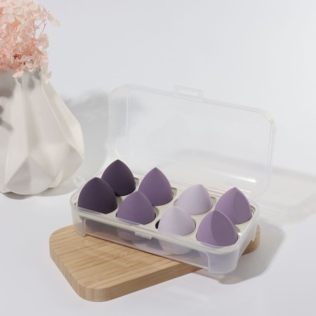 Makeup sponge, set - 8 pcs, increase when getting wet, purple color-6
