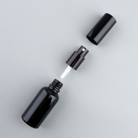 A glass bottle for storage, with a sprayer "Black", 30 ml, black color-7
