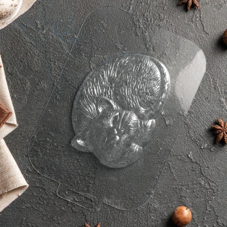 Form for chocolate and sweets "Kisonka", 127 × 93 × 14 mm, the color is transparent-1