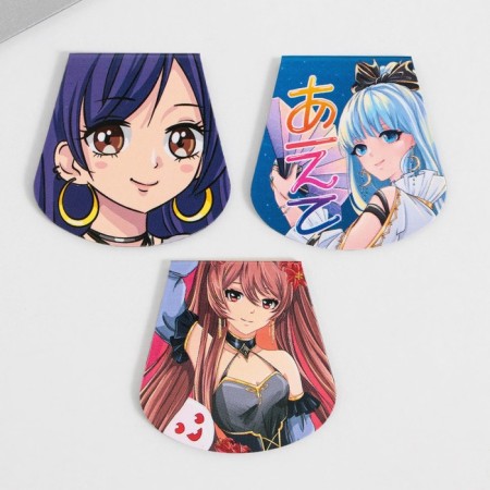 Magnetic bookmarks on the book “Anime. Girls ”, 3 pcs.-3