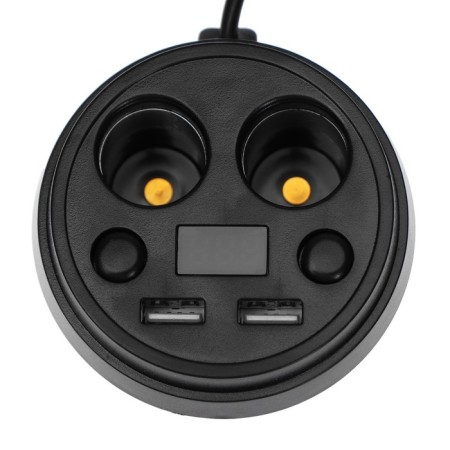 Cigarette lighter, voltmeter, 2 USB, 2 outputs, wire 50 cm-4