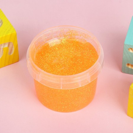 Slime "Glass" with iridescent neon spikes, orange 100 g-1