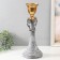 Summary Metal for 1 candle "Luciano" gray with gold 16x16x42 cm