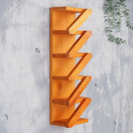 Wooden shelf under 5 bottles, 57x18.5x11 cm-1