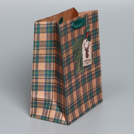 Craft vertical package "For Man", MS 18 x 23 x 10 cm, New Year-2