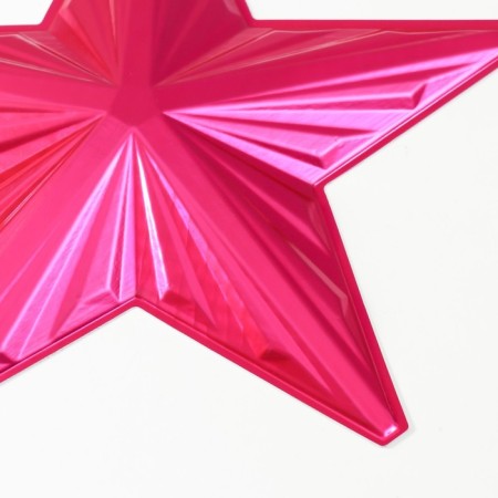 Figure "Star with faces" Small red metallic, half, 33.3x31.5 cm-2