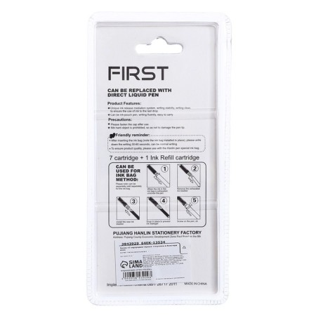 Fright pen, (7 black cartridges, piston) blister, mix-4