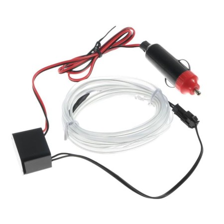 Cartage neon thread for lighting salon, feeder 12 V, 2 m, blue power adapter-1