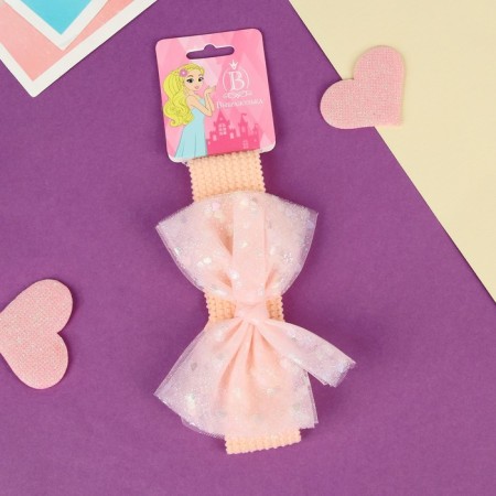 Hair bandage "chosen" neon lush bow, 16x3 cm, pink-2