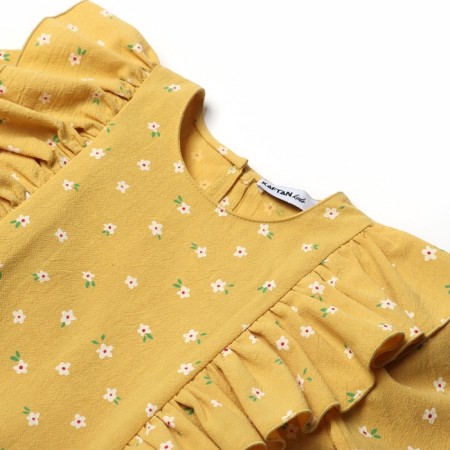 Платье детское с воланами KAFTAN, р.34 (122-128), желтый