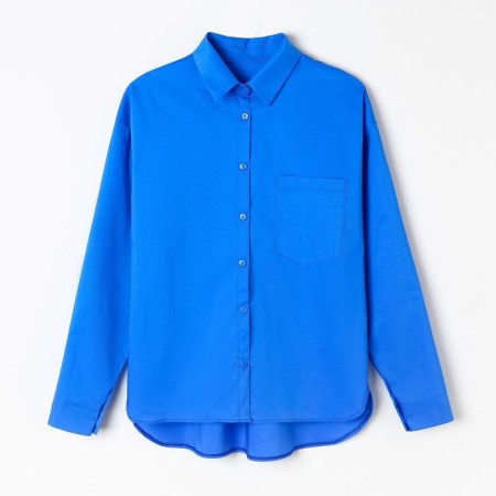 Women's shirt with pocket, blue color, size 46-5