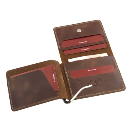 Z-907-152 Purse with a clamp Z-907, brown dark. Pulap - 152-2