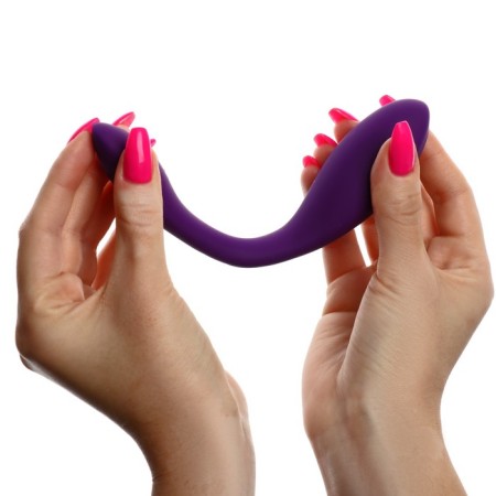 Vibrator for steam oats, flexible, silicone, remote control, purple-13
