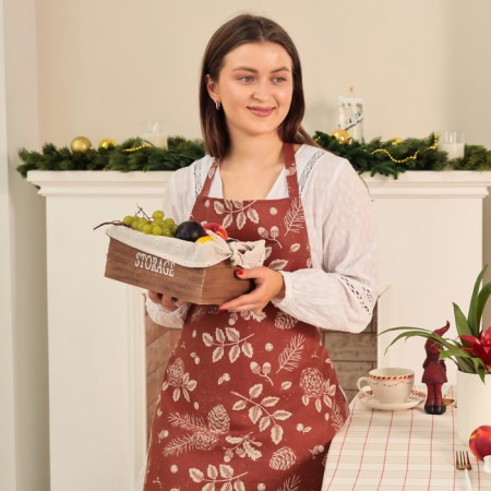 Apron Ethel "New Year’s Plants" 60x70 cm, 100% HL, Rogozhka 186 g/m2-2