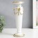 Polystone candlestick for 1 candle "garland with a bow" white with gold 30x10x10 cm