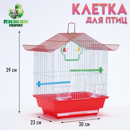 Poultry cell equipped BD-1/1D, 30 x 23 x 39 cm, red (packing 12 pcs)