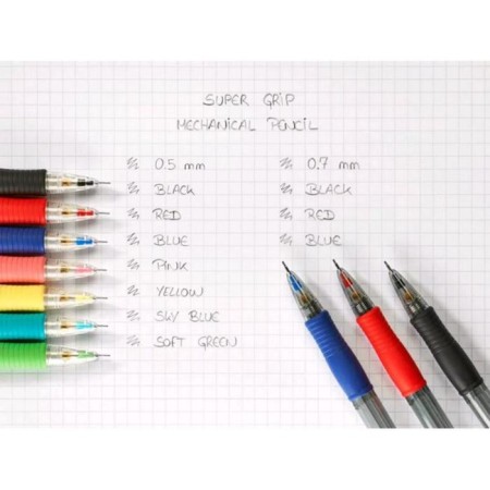Mechanical pencil 0.5 mm, Pilot Super Grip, rubber emphasis, blue-1