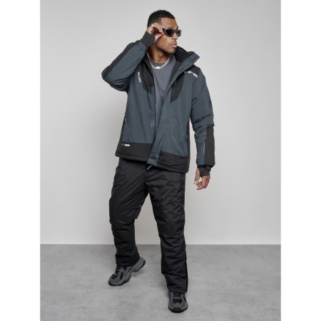 Male winter ski costume, size 48, dark gray color-13