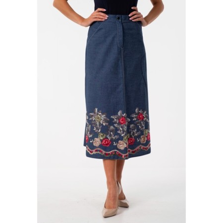 Women's skirt, size 42, blue color-9