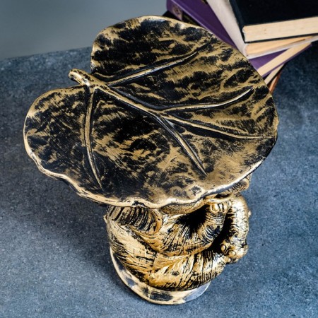 Figure - stand "Elephant with a sheet" of bronze/gold, 30x30x30cm-4