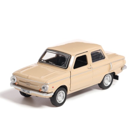 Metal machine "Zaporozhets", inertia, 12 cm, beige-1