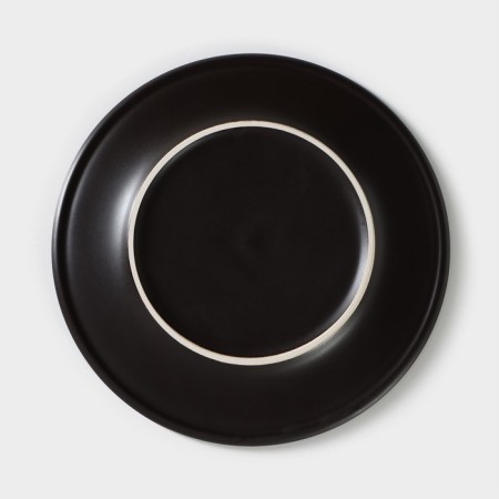 Porcelain plate Carbone, D = 20 cm, black color-2