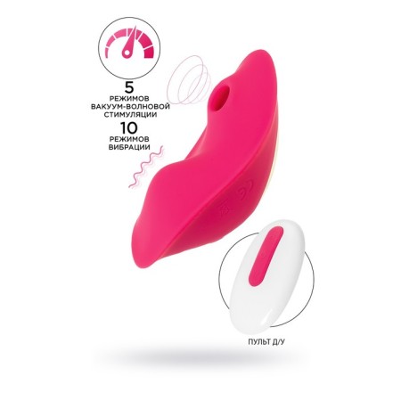 Liner in panties with vacuum-wave stimulation Jos Pimpit, silicone, pink, 9 cm