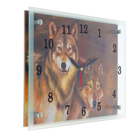Carty clock is wall-mounted, interior "wolves" silent, 25 x 35 cm-1