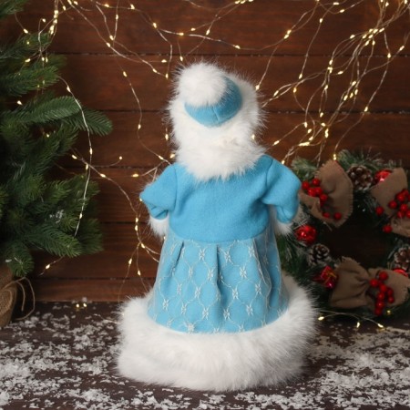 Snow Maiden "in a fluffy fur coat, with a flashlight" moves, with a backlight, 40x20 cm, blue-2