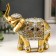 Souvenir Polystone "Golden Elephant in the Mirror Popone" 13.5x14x6 cm mix