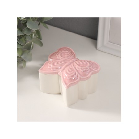 Coramics Coramics "Figure bean" Pink mother -of -pearl 7.3x7.3x4.5 cm