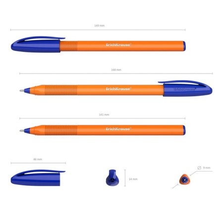 Ballic handle Erichkrause U-108 Orange Stick 1.0, Ultra Glide Technology, Blue Blue-3