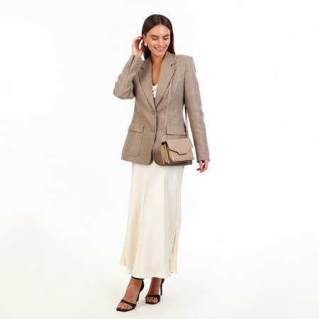 Women's bag with lightning, beige color-11