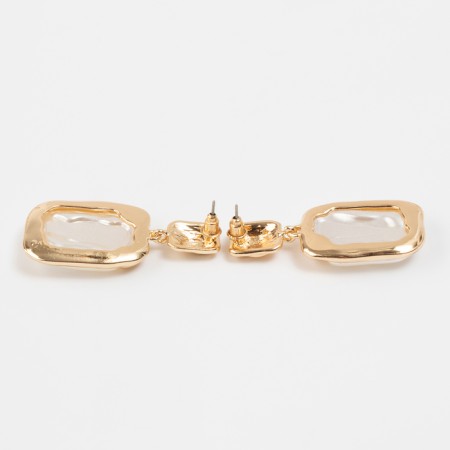 Earrings with pearls "bead" captivity, color gold-2