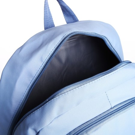 School backpack from textiles 2 departments with lightning, 3 pockets, blue color-5