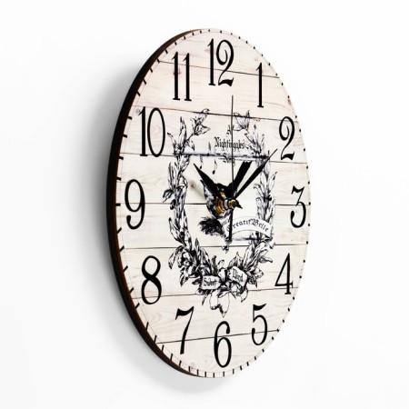 Wall clock, series: interior, "bird", discrete move, d-23.5 cm-1