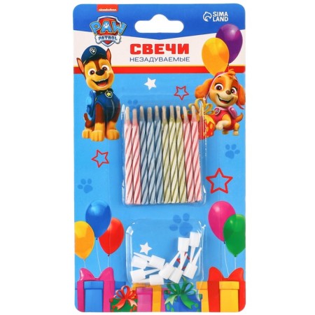 Set of candles untouched for a cake, 10 pcs, puppy patrol-2