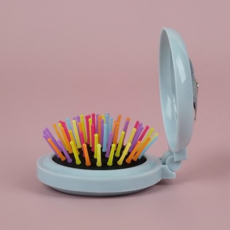 Massage comb “soft animals”, folding, with a mirror, D = 7.5 cm, Mix drawing-8