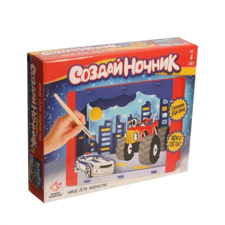 Set for creativity "Create a nightlight: machines" made of wood-3